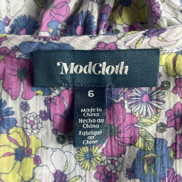 Modcloth Ruffling for Flowers Floral Midi Prairie Dress Size 6 - Picture 12 of 14